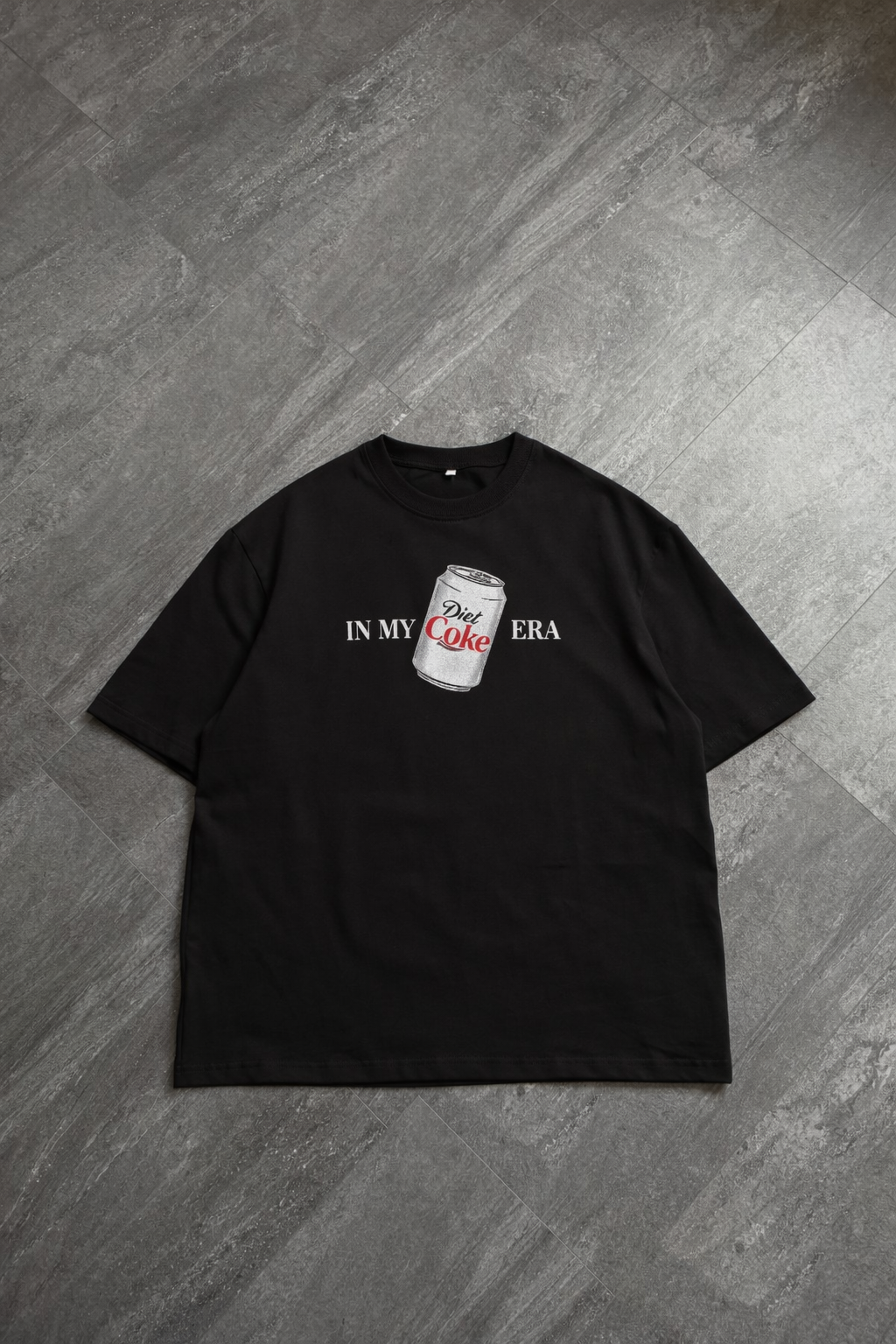 "In My Diet Coke Era" Black Unisex Oversized Tee