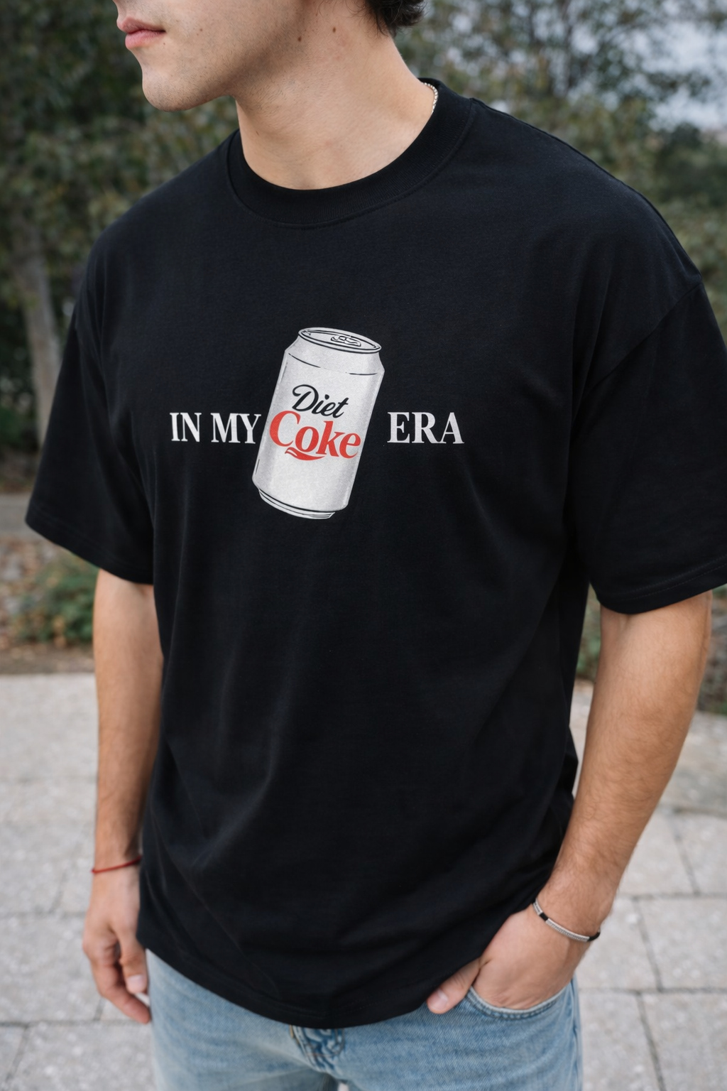 "In My Diet Coke Era" Black Unisex Oversized Tee