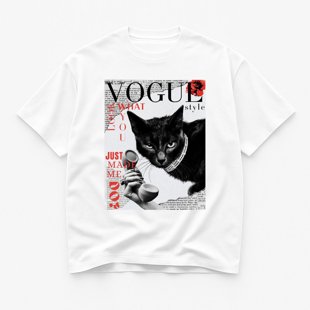Fashion Cat “Vogue Edition” Aesthetic T-Shirt