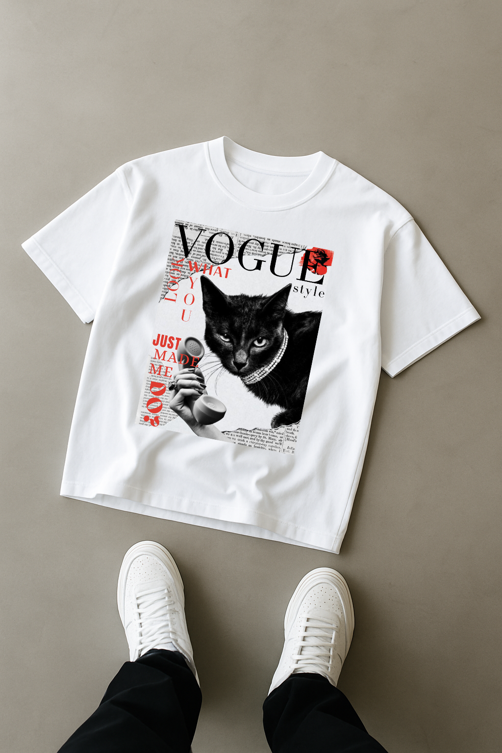 Fashion Cat “Vogue Edition” Aesthetic T-Shirt