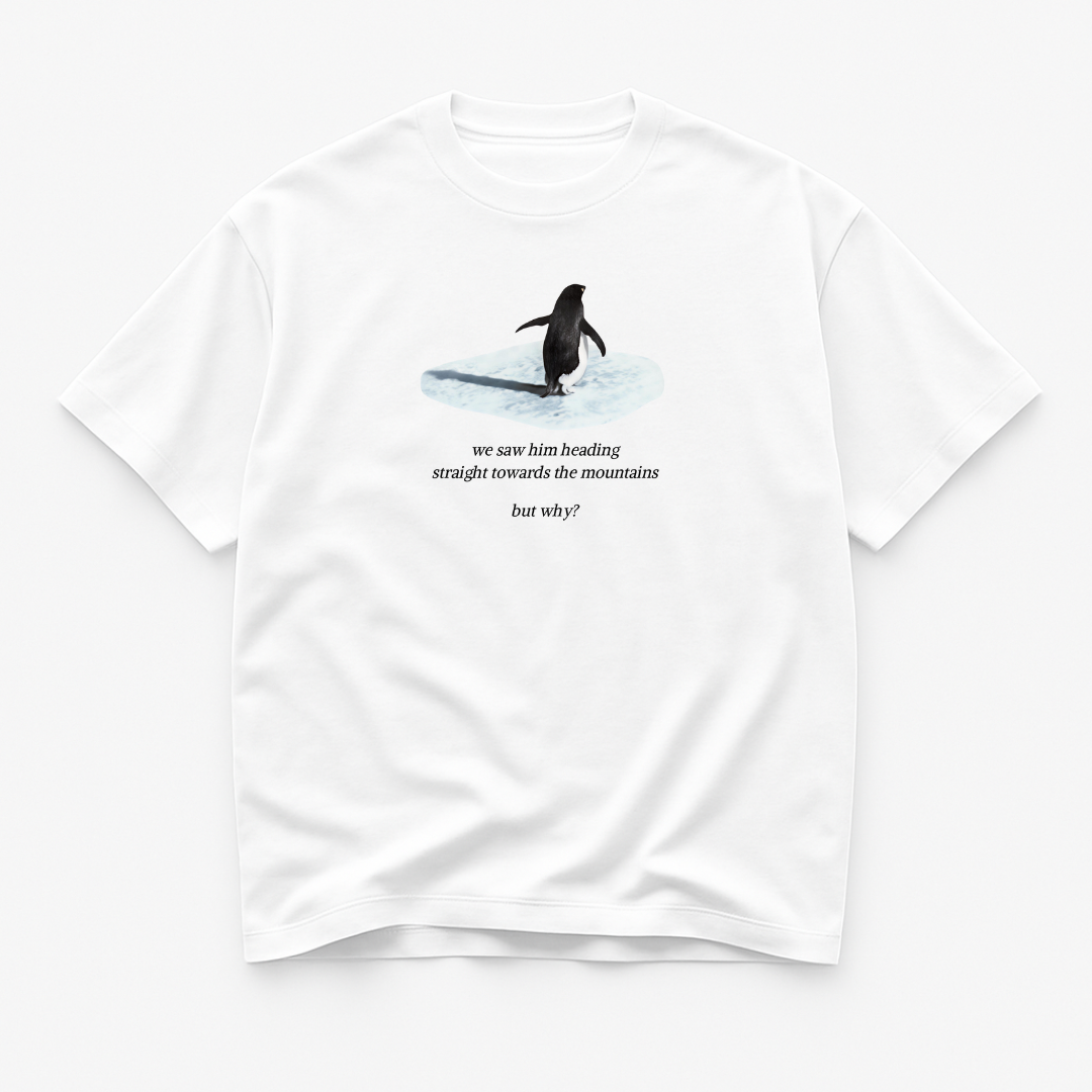 “But Why?” Penguin Quote Graphic T-Shirt (Trending)