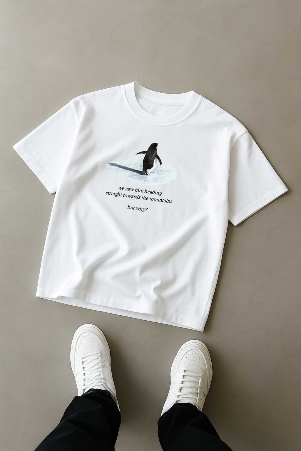 “But Why?” Penguin Quote Graphic T-Shirt (Trending)
