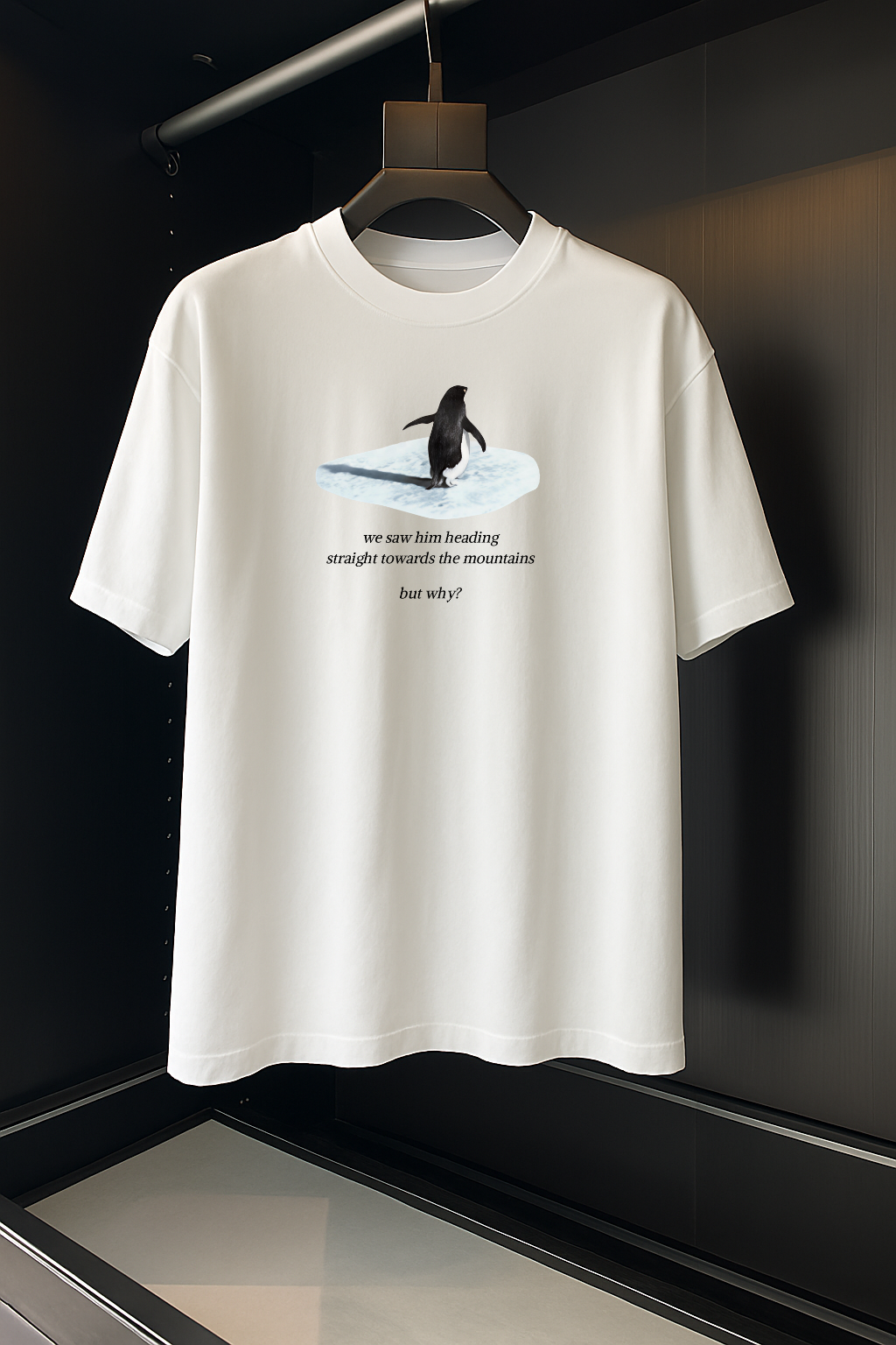 “But Why?” Penguin Quote Graphic T-Shirt (Trending)