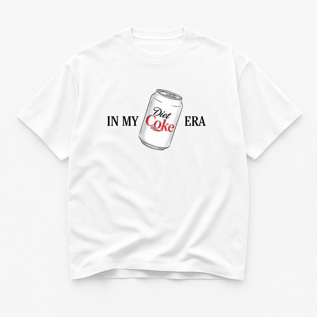 “In My Diet Coke Era” Aesthetic Graphic Tee – Minimal Retro Soda Can Shirt