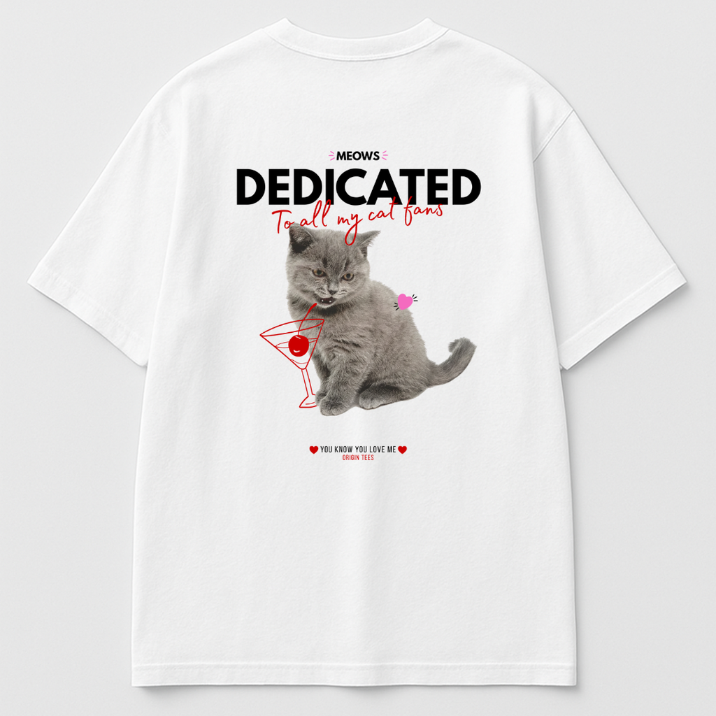 "To All My Cat Fans – Whimsical Kitty Graphic Tee"