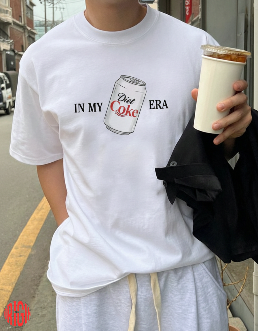 “In My Diet Coke Era” Aesthetic Graphic Tee – Minimal Retro Soda Can Shirt