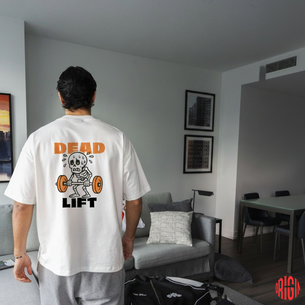 Sweaty Skeleton Deadlift Oversized Tee