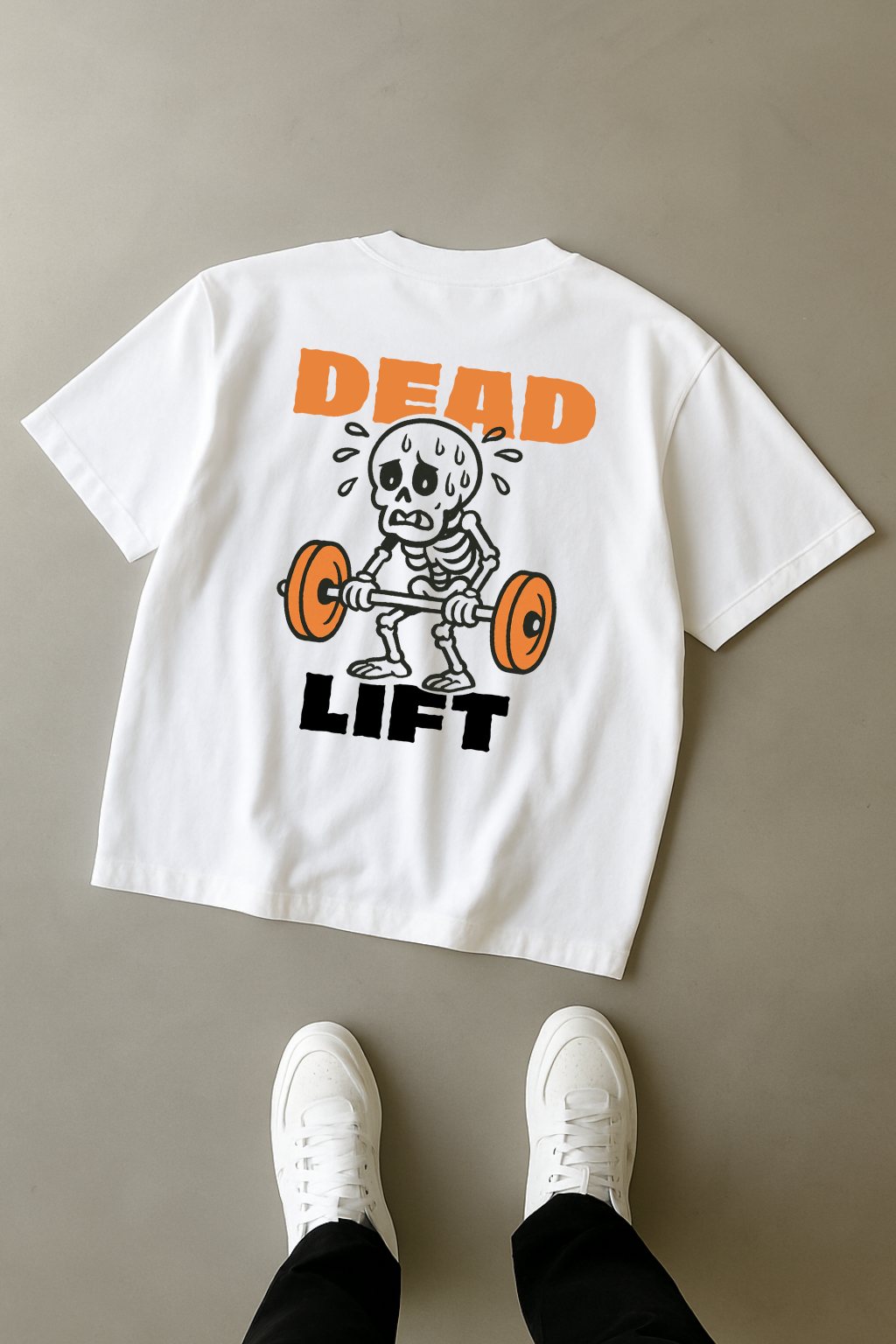 Sweaty Skeleton Deadlift Oversized Tee