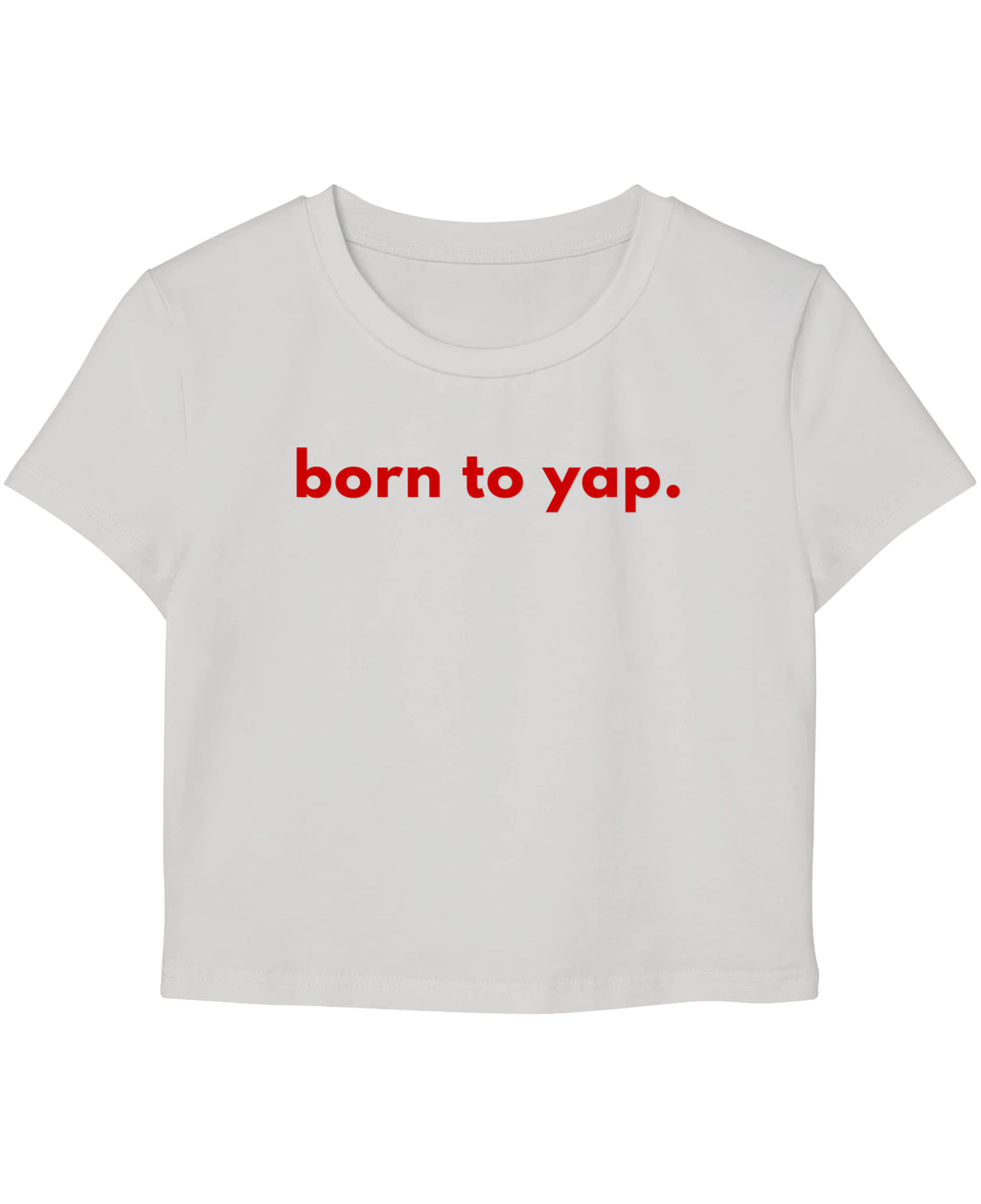 White Baby Tee Front Design