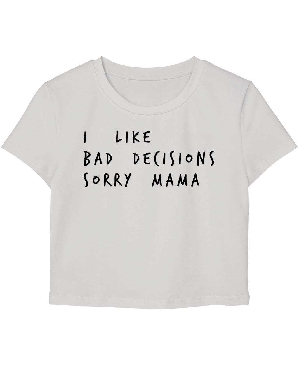White Baby Tee Front Design