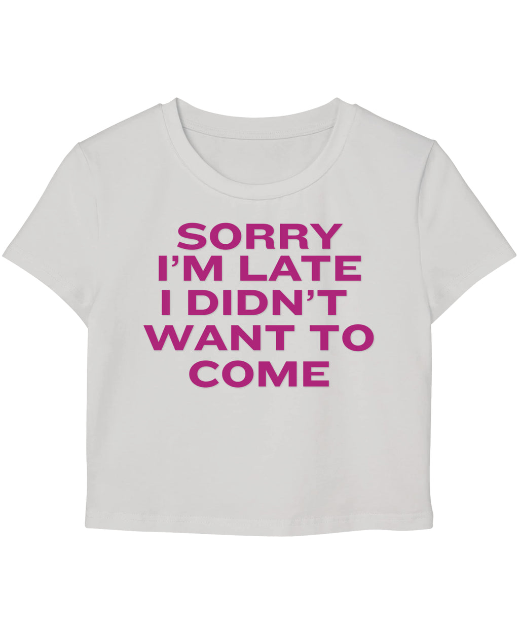White Baby Tee Front Design