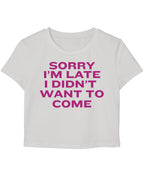 White Baby Tee Front Design