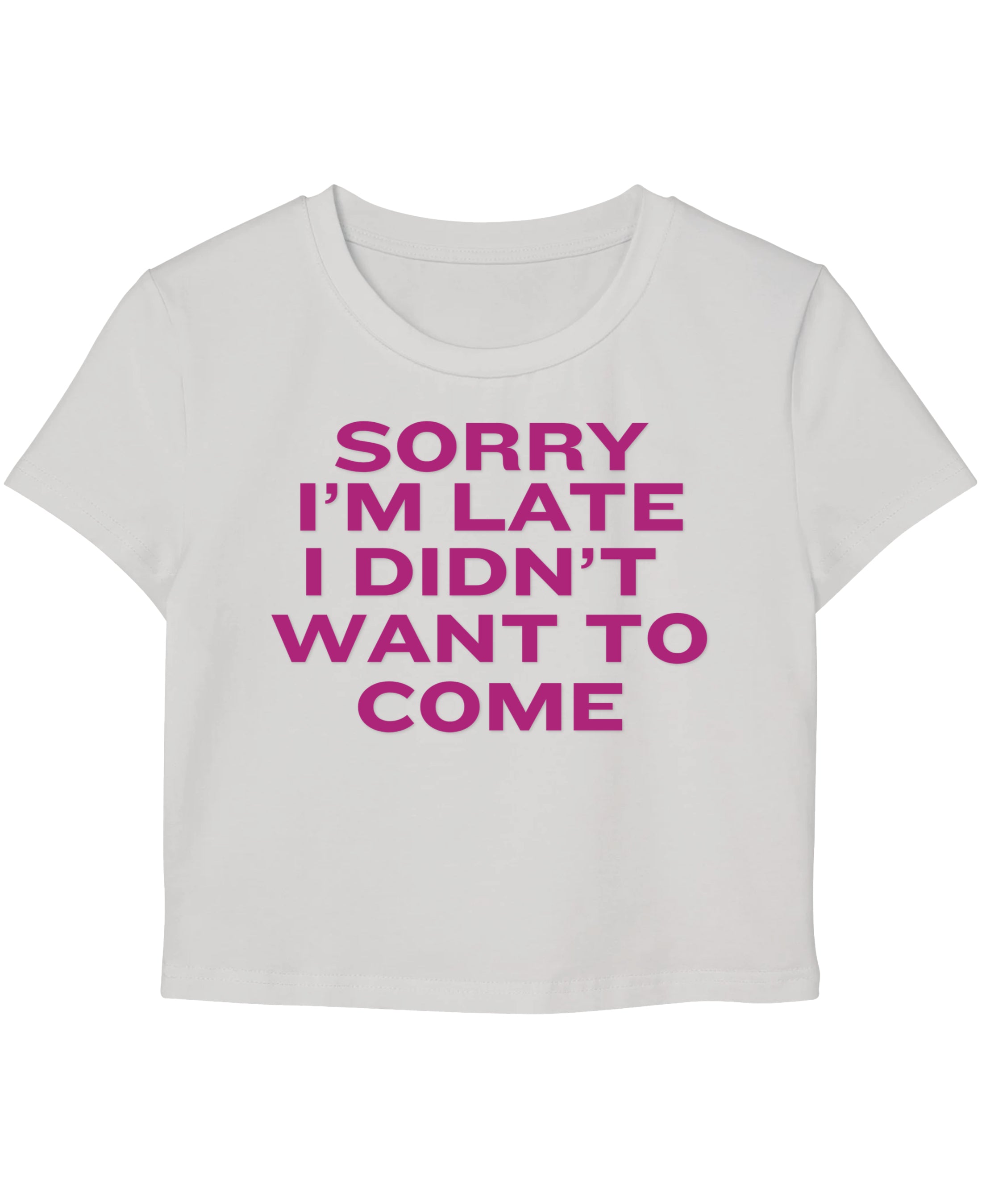 White Baby Tee Front Design