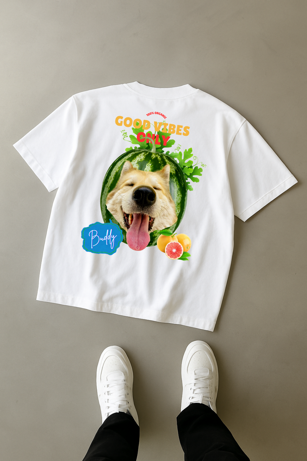 Tropical Pup Vibes Oversized Tee