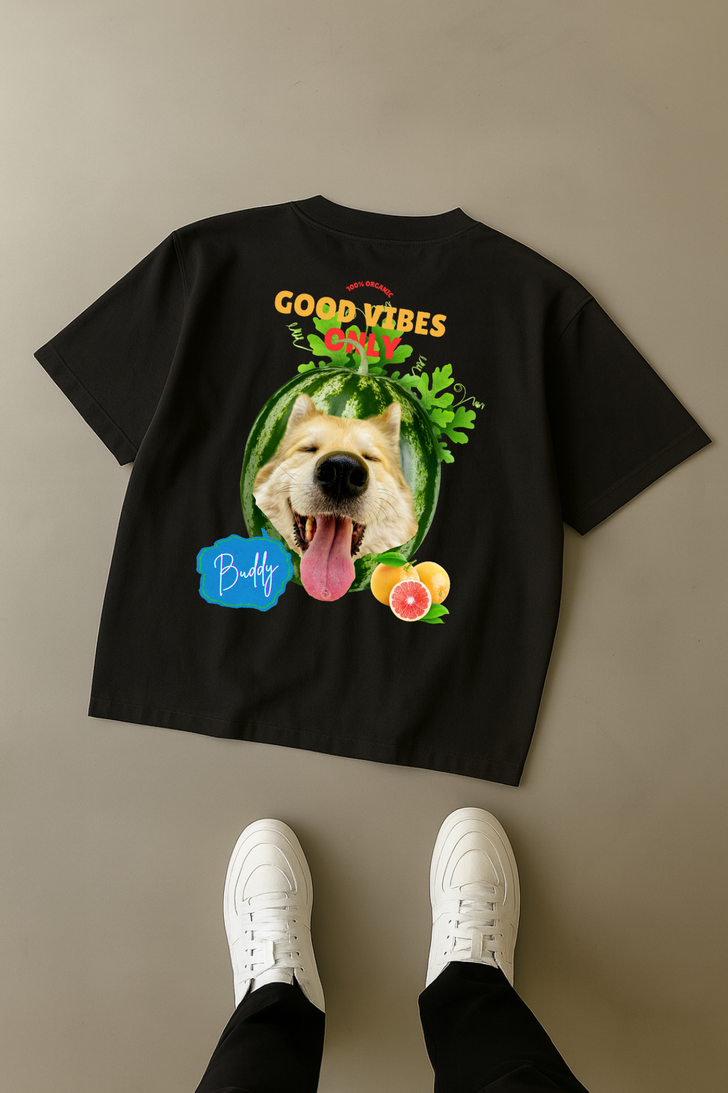 Tropical Pup Vibes Oversized Tee