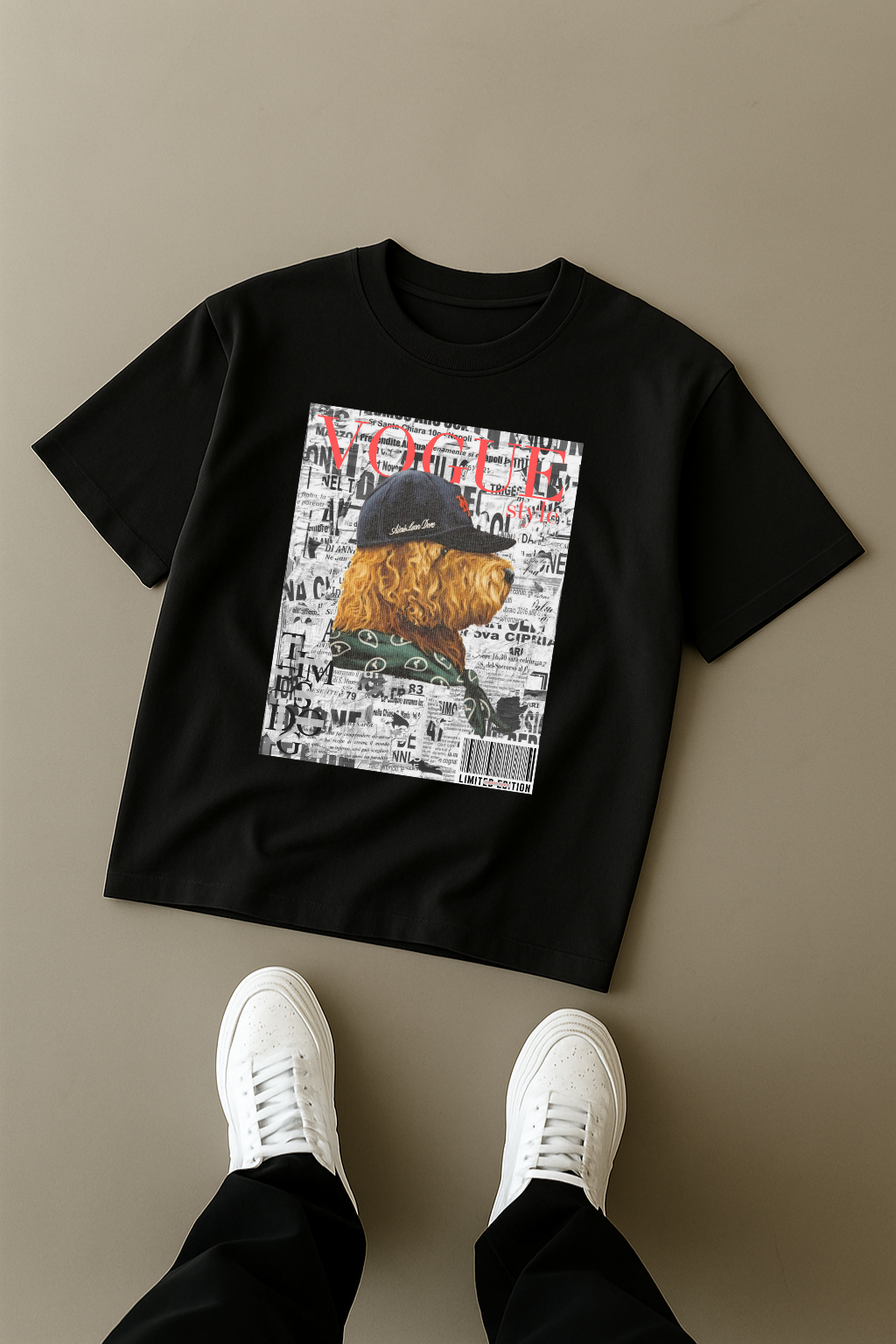 Trendy Streetwear Dog Shirt – “Vogue Style” Edition